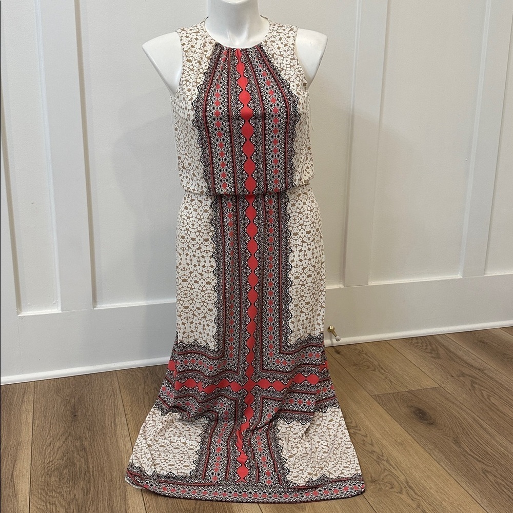 London Style Collection Coral Sleeveless Maxi Dress Size 6